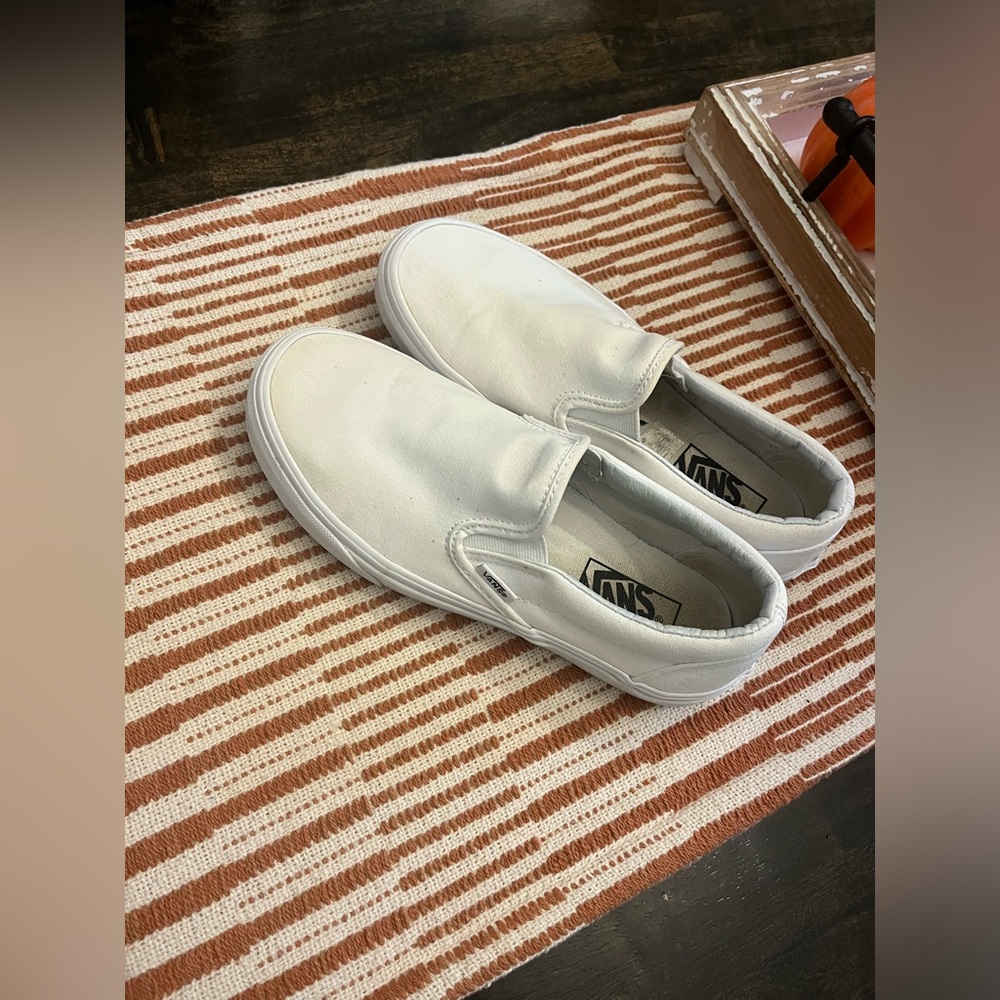 White slip on vans